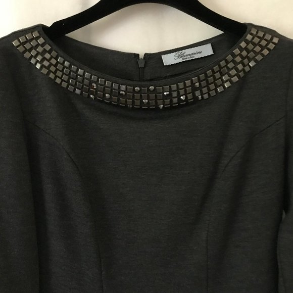 Blumarine Charcoal Gray Embellished Dress - Picture 4 of 8